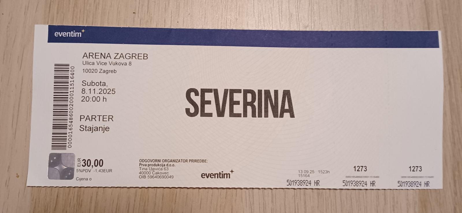 Arena Severina Zagreb 8. 11. 2025.