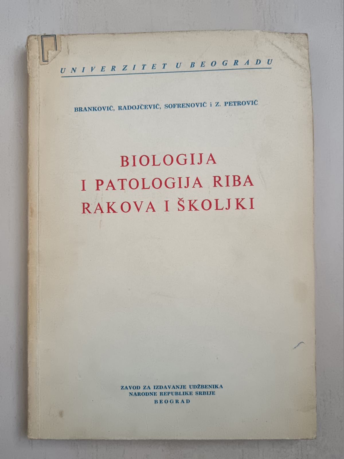 Biologija i patologija riba rakova i školjki