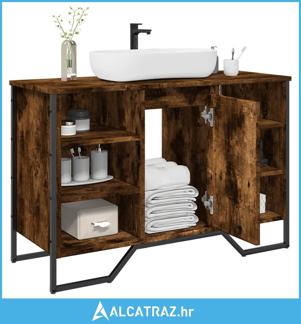 Ormarić za umivaonik boja dimljenog hrasta 91x35x60 cm drveni - NOVO