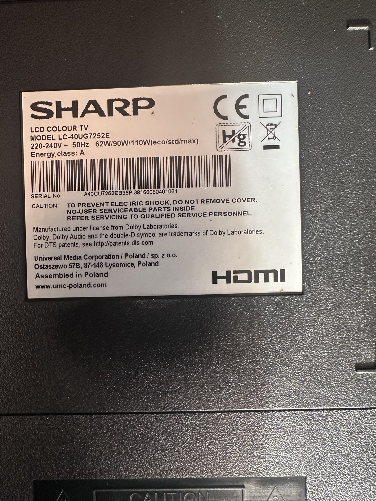 TV SHARP 40