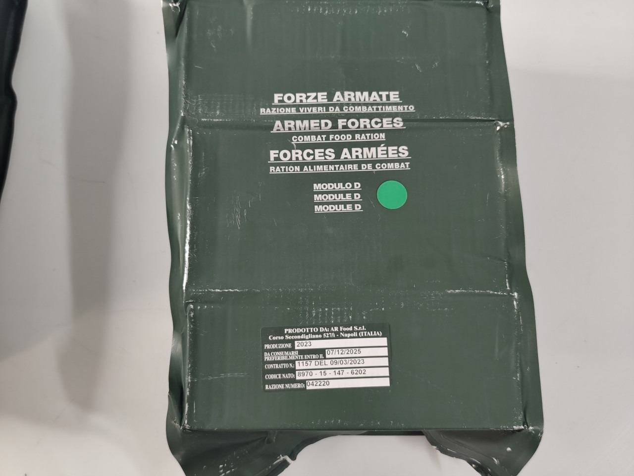 Italian Combat Rations Italian Army 24hr Ration, MRE, Combat Ration, vojni obrok
