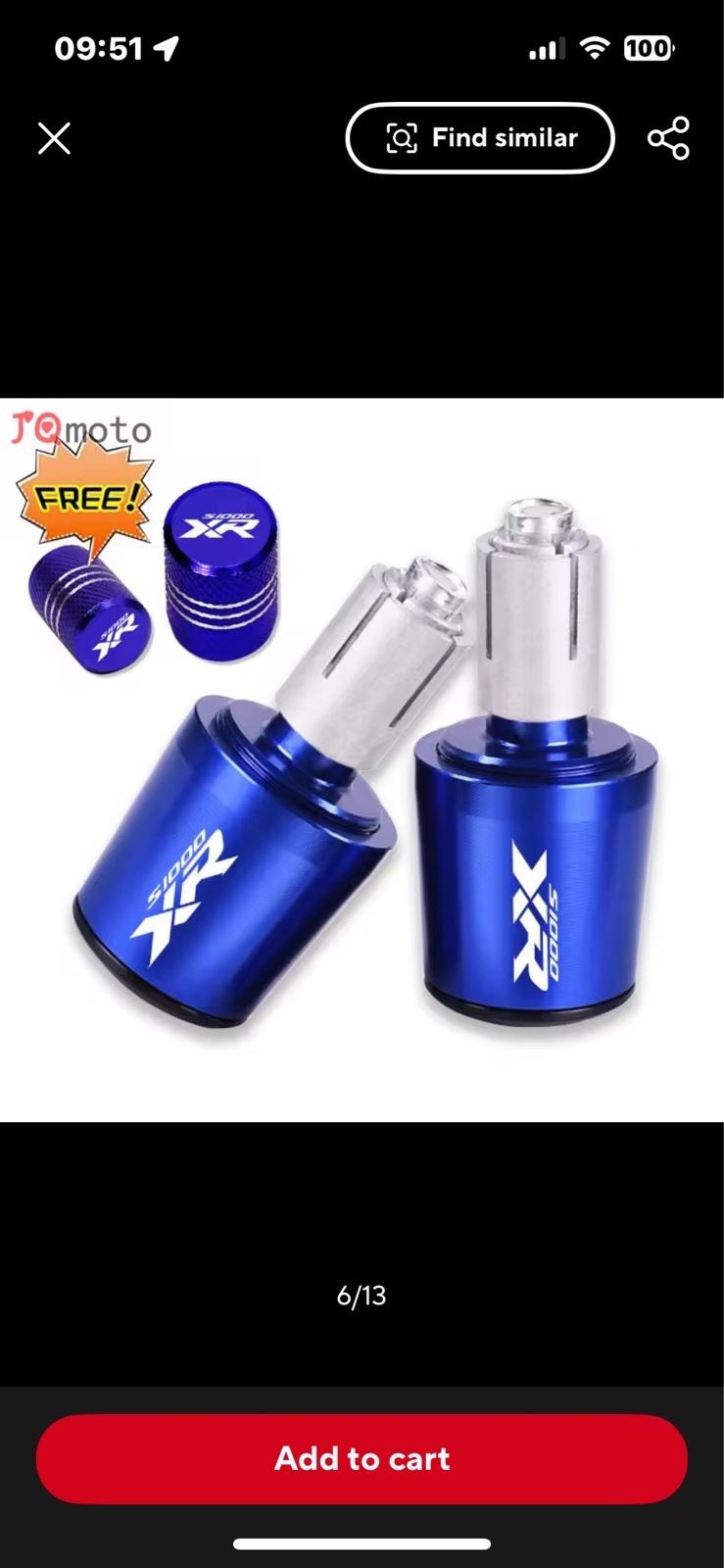 Embouts De Guidon 7/8" Aluminium CNC Pour BMW S1000XR 2015-2019 – Poids Anti-Vibration Bouchons Poignées Moto Noir