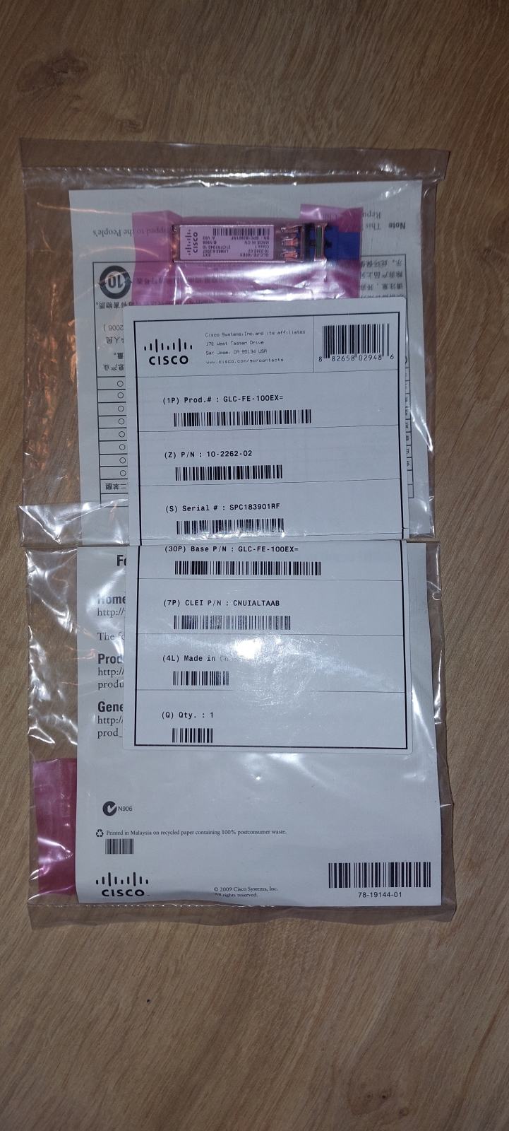 Lot De 100 Modules Cisco FET-10G – Occasion Avec Garantie 60 Jours