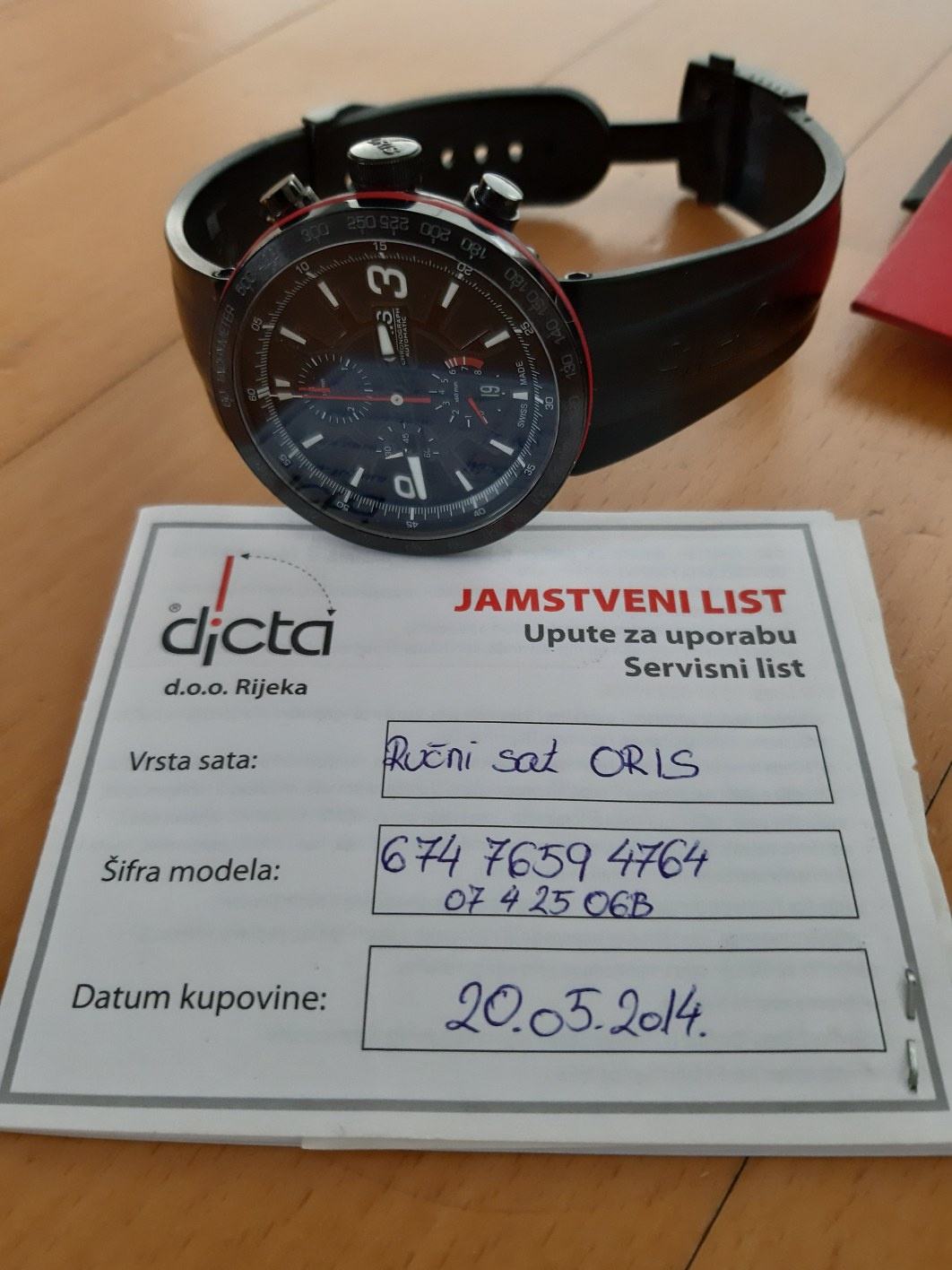 Oris automatic tt1 chronograph