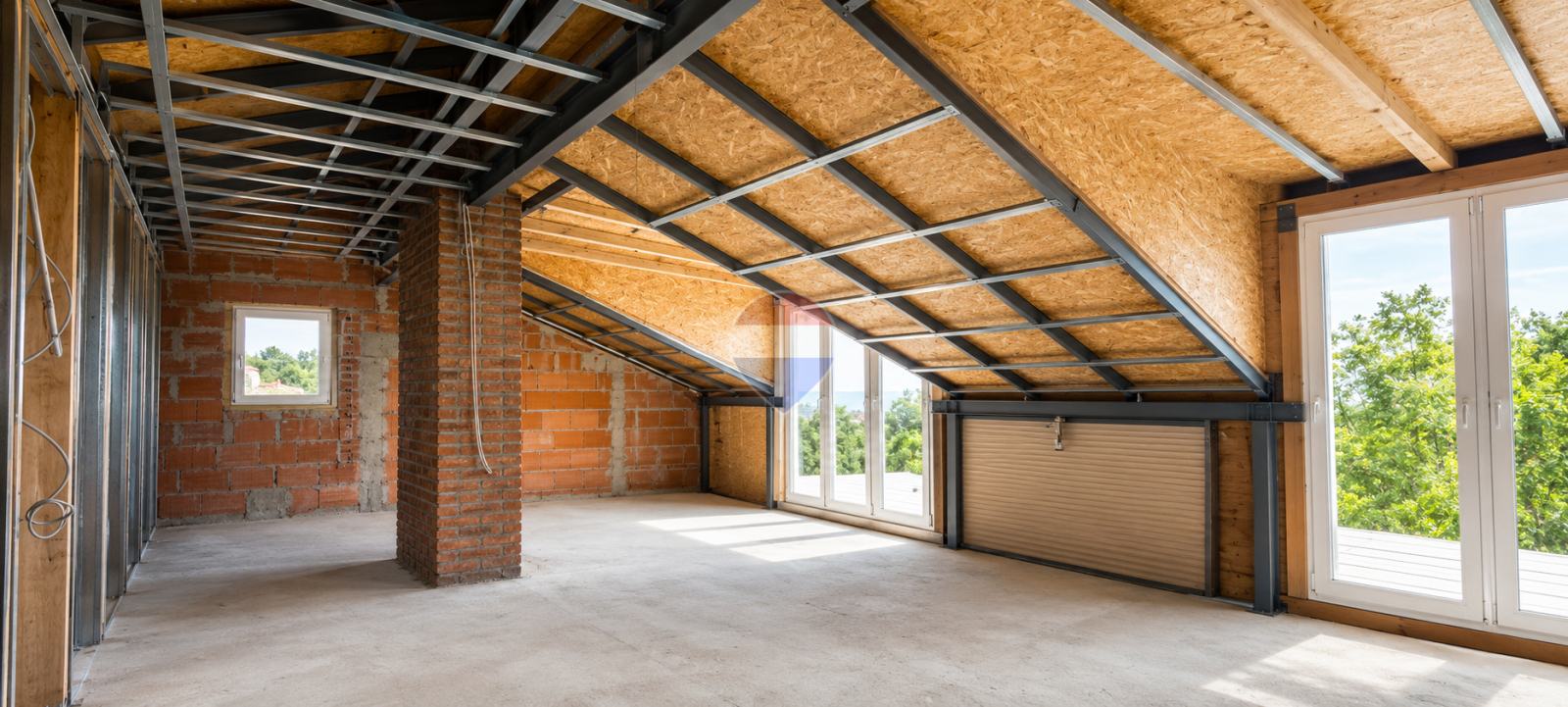 Kastav, Ćikovići - potkrovlje 105 m2, terasa, pogled