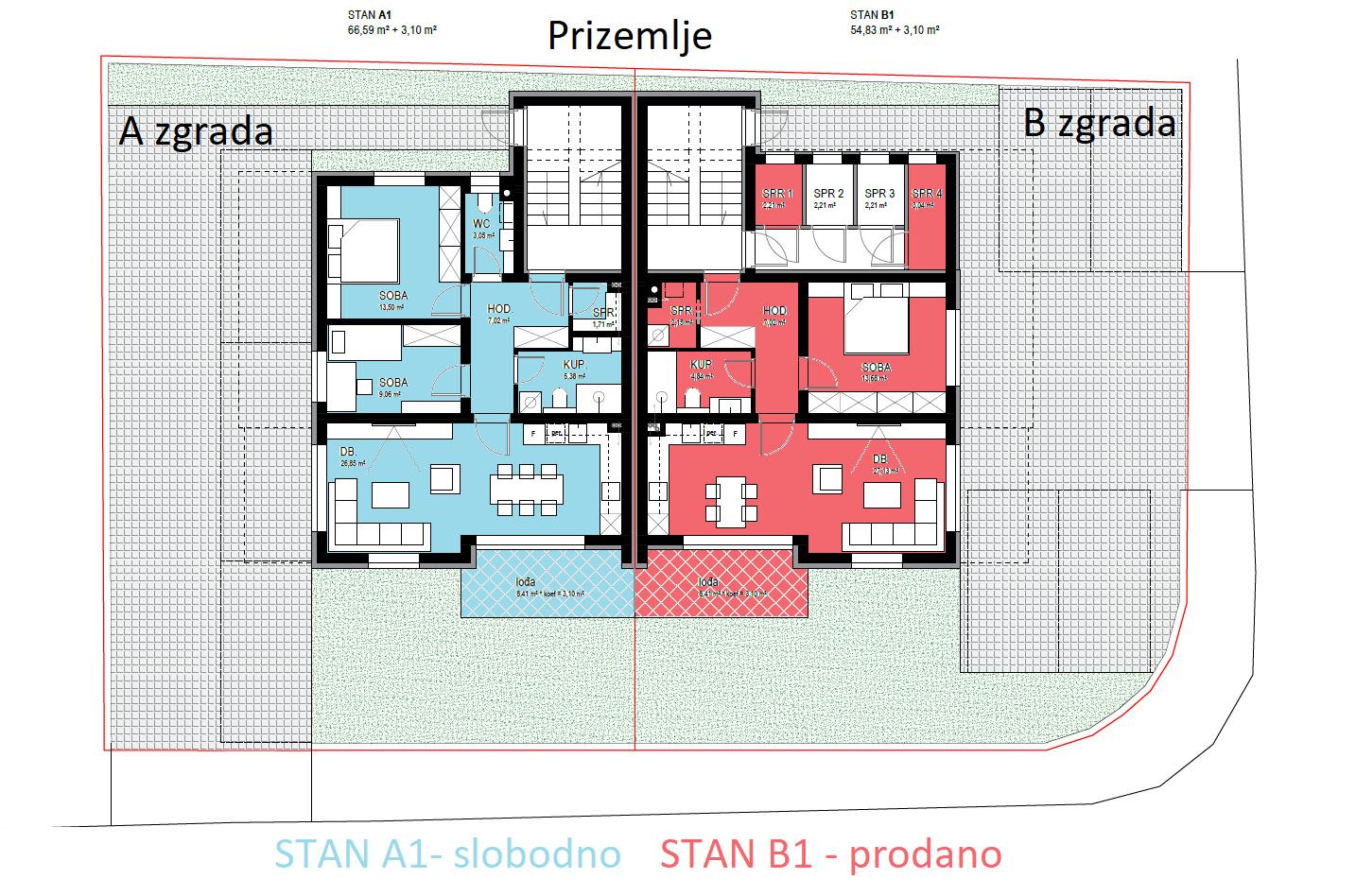 Stan: Bjelovar, 75.00 m2,  oznaka A1_MPAC