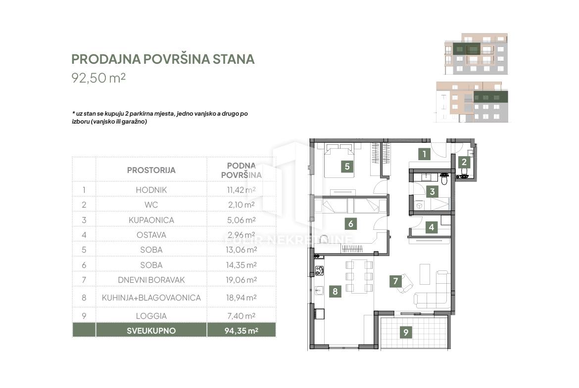 Stan, Prodaja, Novogradnja, Samobor - 2SS + DB - 94,35 m2