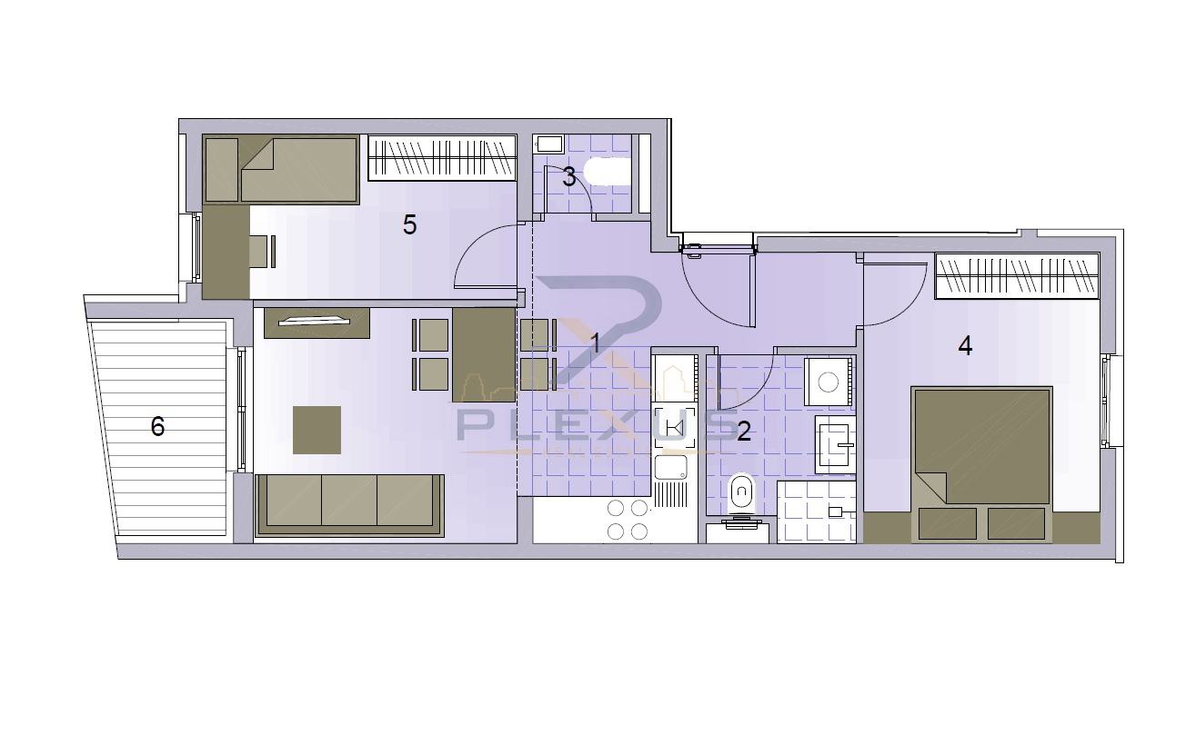 Trogir, novogradnja, dvosoban stan s parkingom, 50,66 m2