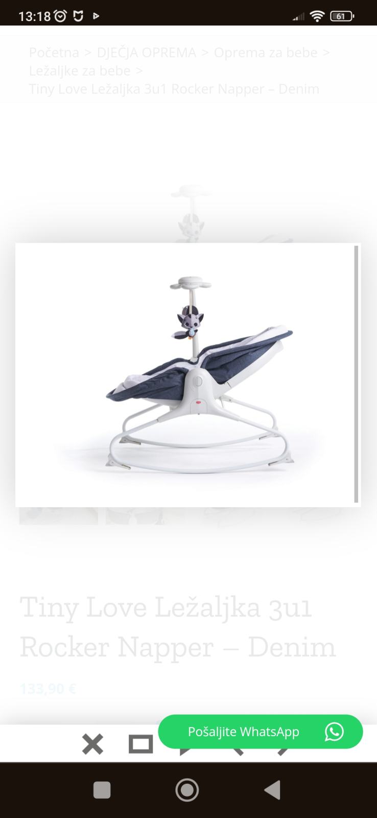 Tiny Love Rocker Napper 3-in-1 wipstoel - Grijs