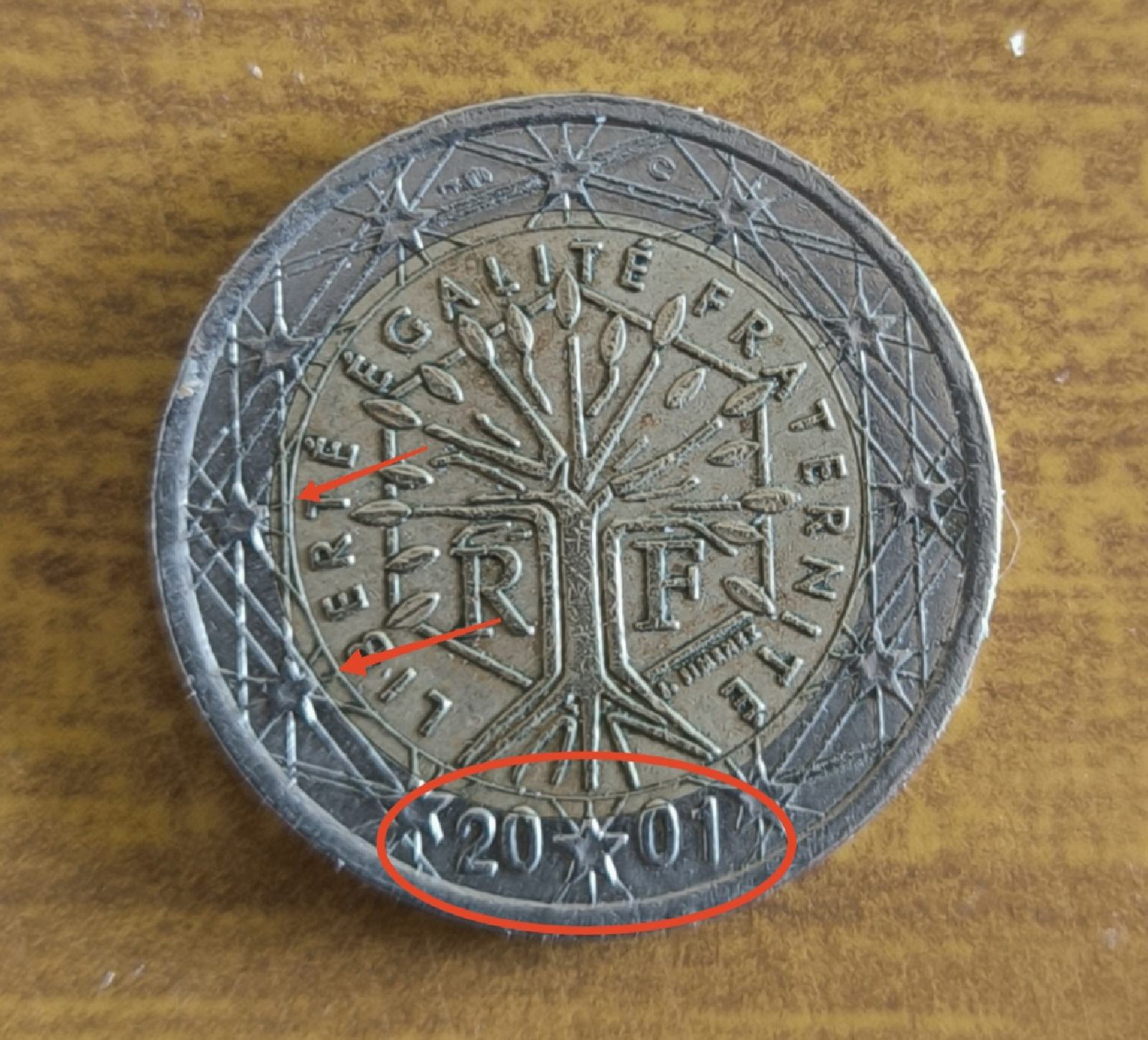 2 Euro Munze Liberte Egalite Fraternite 2001 Fehlpragung Erkennen
