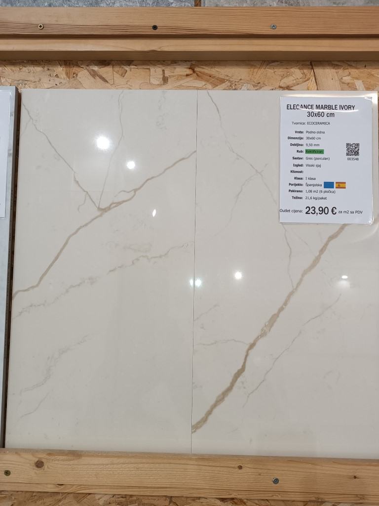 Porculanske pločice 1. klase Elegance Marble Ivory (30x60)