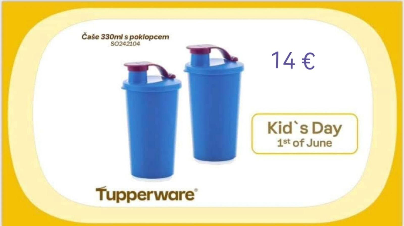 Tupperware Set čaše s poklopcem 330 ml dječije