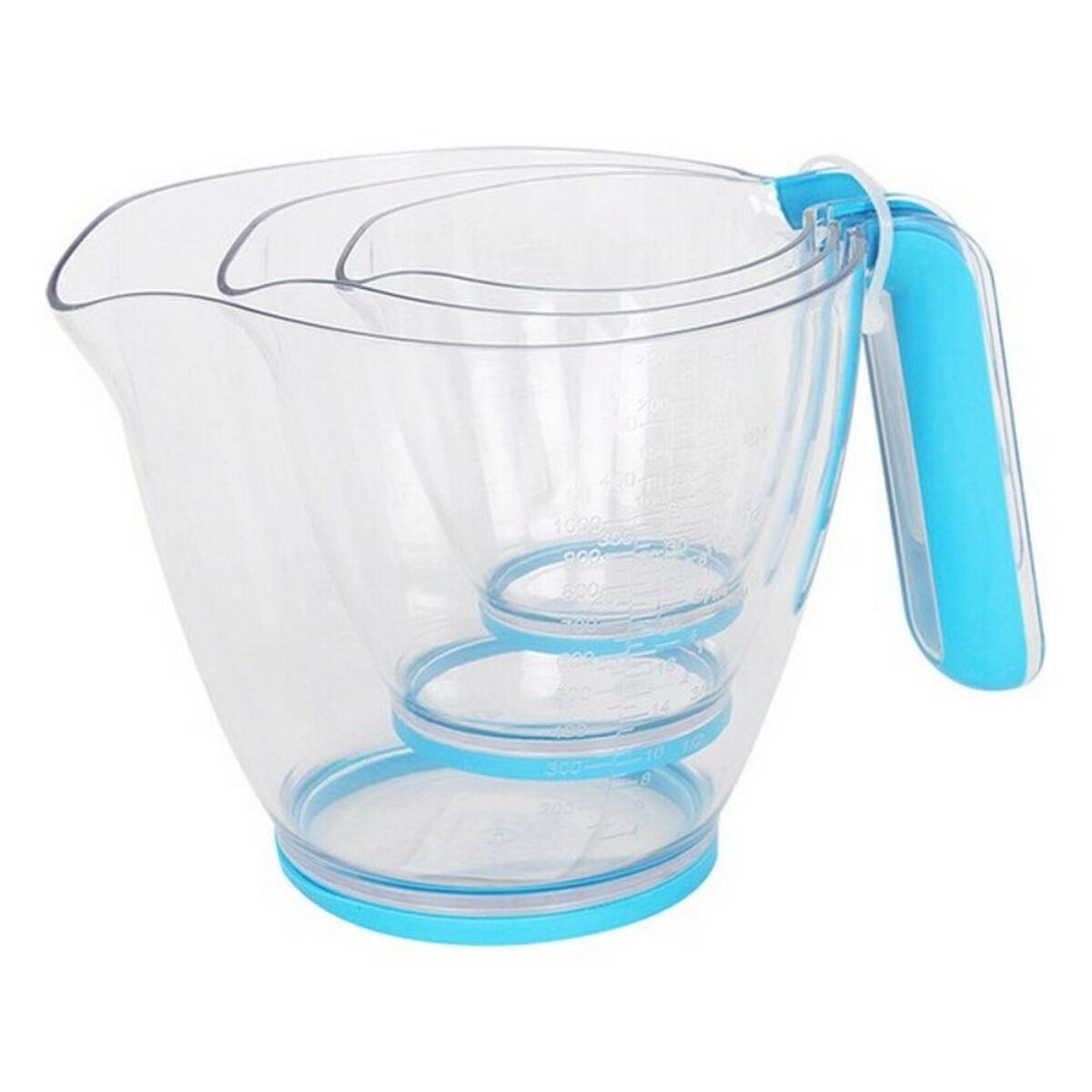 BranQ Set 3 Misurini Universali 0,25L + 0,5L + 1L - Plastica PP Riciclata, Senza BPA, Impilabili, Lavabili In Lavastoviglie