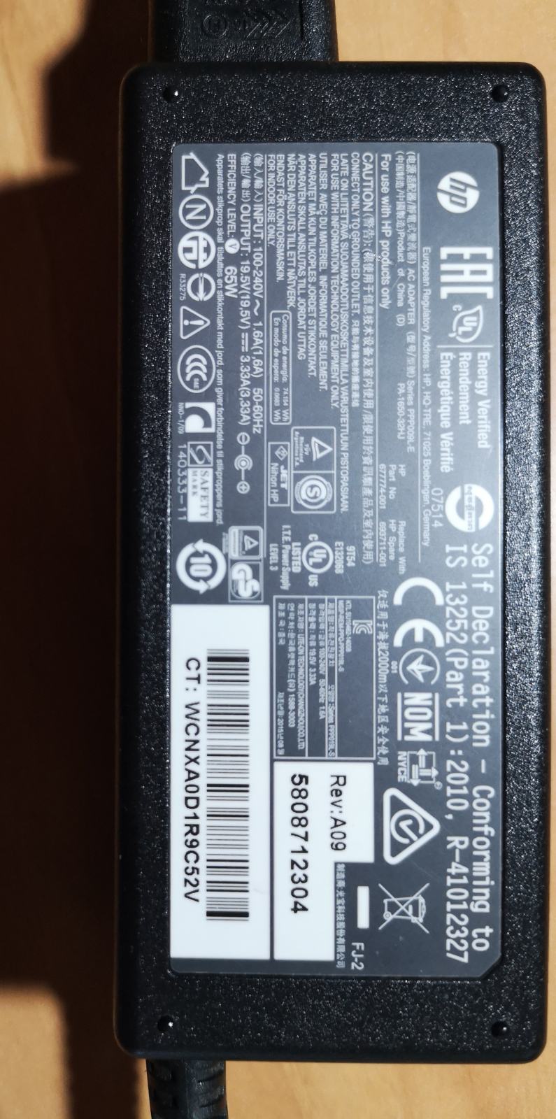 Nuovo Caricabatterie Adattatore CA Originale OEM HP 65W 19,5 V 4 - Foto 5