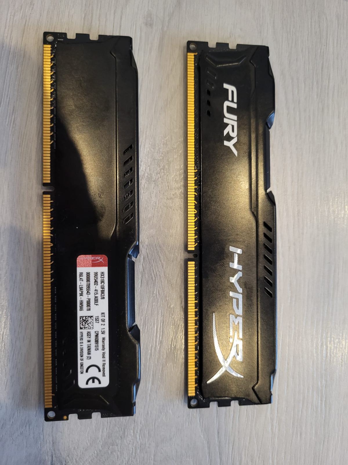 Kit RAM Kingston HyperX FURY 16 Go (2x8 Go) DDR3, 240 Pins, Noir, Occasion