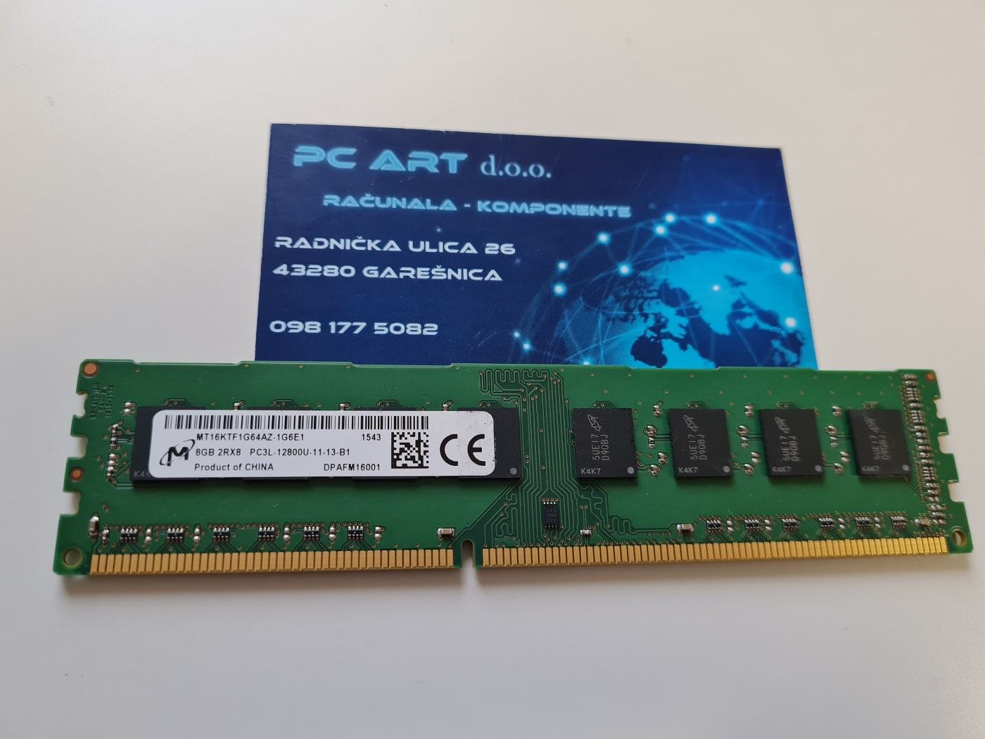 RAM SODIMM Micron 8 GB, DDR3L, 1866 MHz (PC3L-14900S), 1.35V, 204 Pin. Nuova, Per Computer Portatile.
