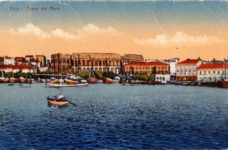 Pula Razglednice POLA PULA ISTRA HRVATSKA ARENA, HAFEN, LUKA, STARA RAZGLEDNICA 1921