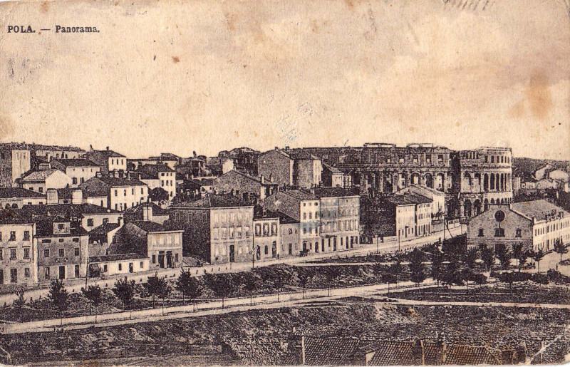 Pula Razglednice POLA PULA ISTRA HRVATSKA PANORAMA, G.FANO 1910/11. STARA RAZGLEDNICA