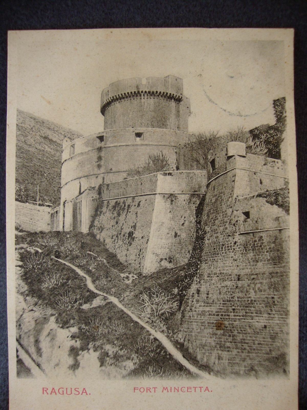 RAGUSA FORT MINCETTA postcard 1902. I. Kulišič - Dubrovnik razglednica