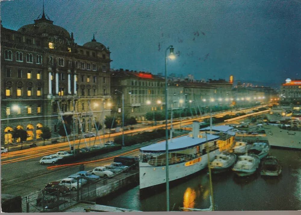Razglednica i žig Rijeka 1969 - riva / brodovi