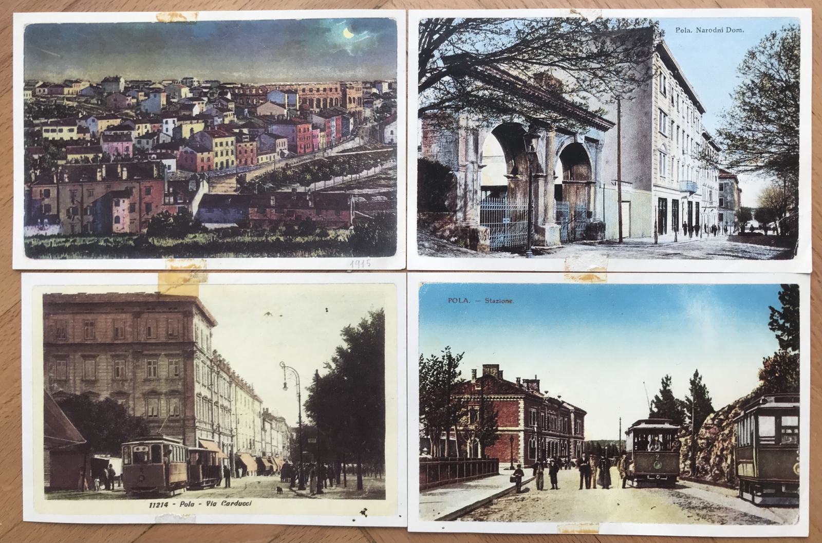 Pula Razglednice reprint 4 stare razglednice Pule iz doba Austro-Ugarske/velič:razgledn