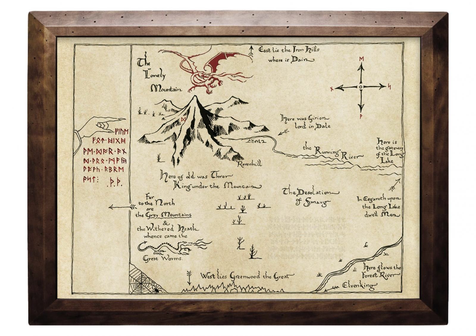 Thrórova karta Hobbit Thorinova karta (Filmska verzija) Pergament (KM)