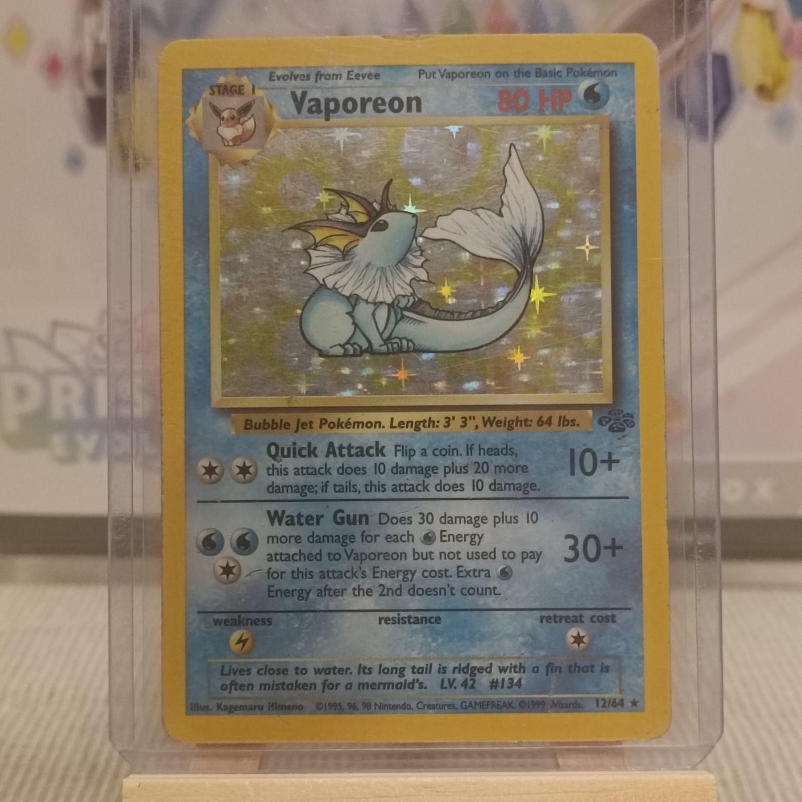Pokemon karta: Vaporeon HOLO (Jungle set, 1999. godina)