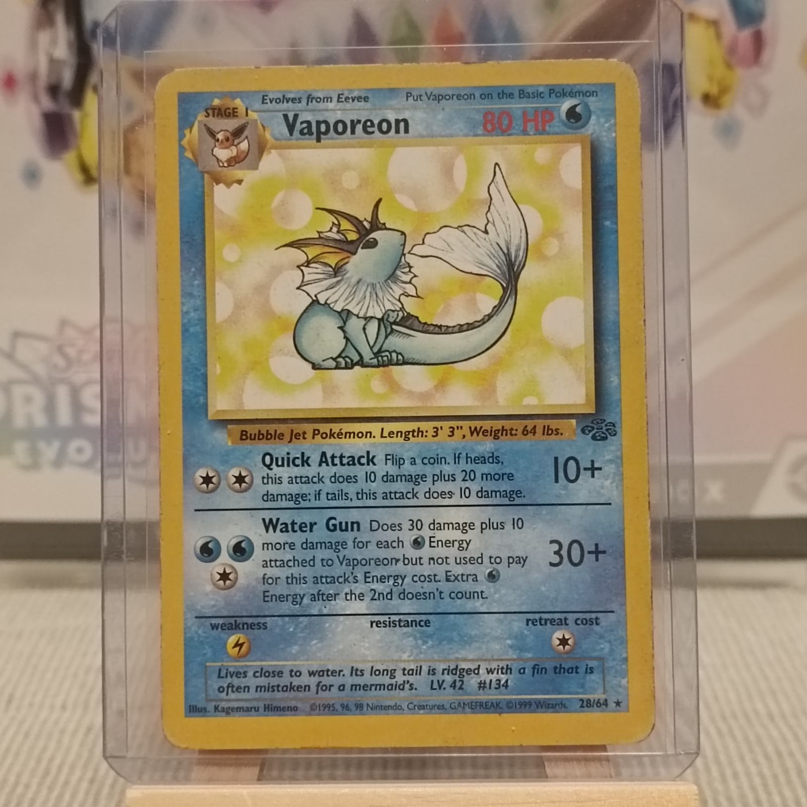 Pokemon karta: Vaporeon (Jungle set, 1999. godina)