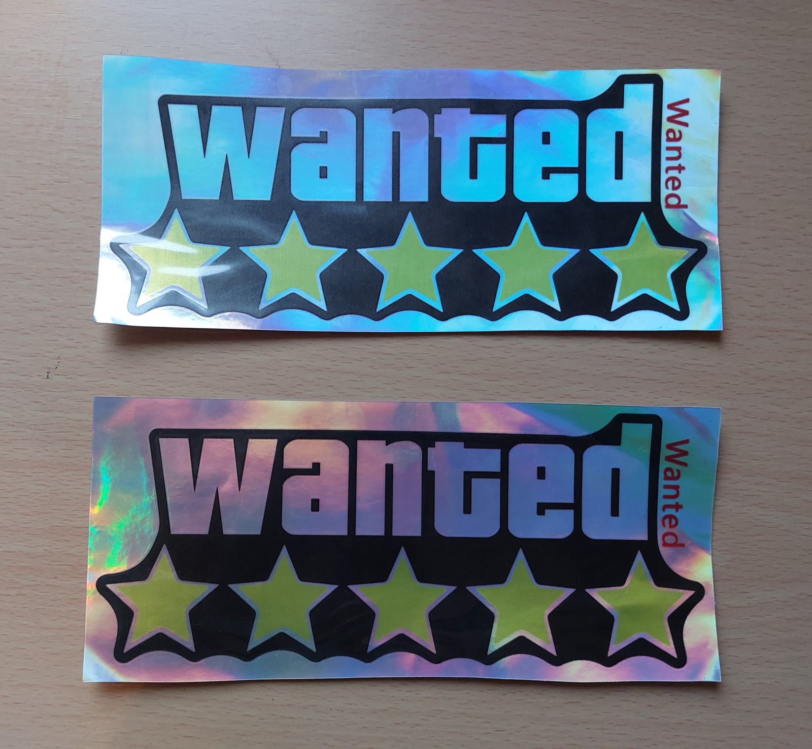 Wanted sticker x2