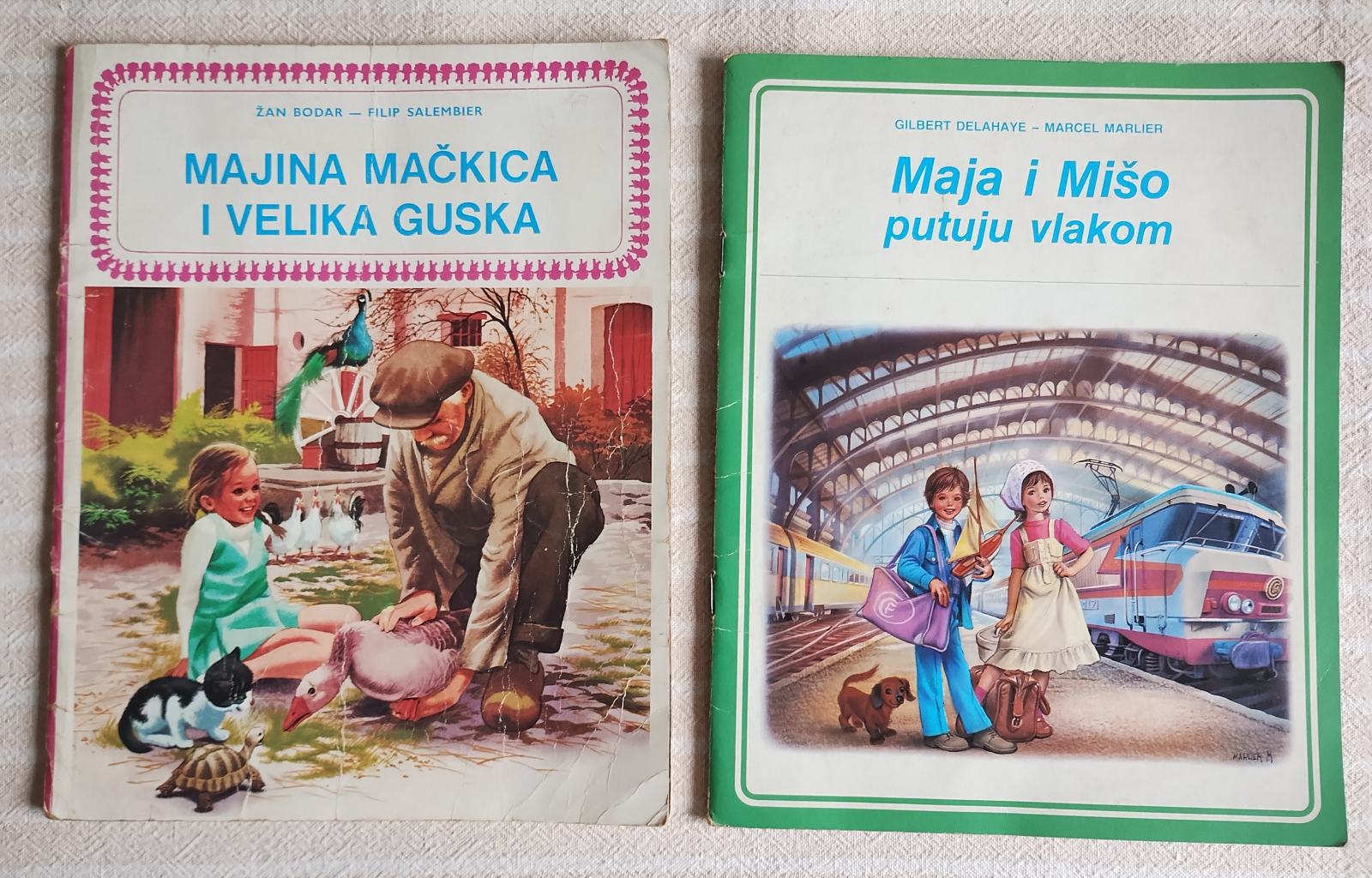 komplet MAJA I MIŠO PUTUJU VLAKOM MAJINA MAČKICA I VELIKA GUSKA