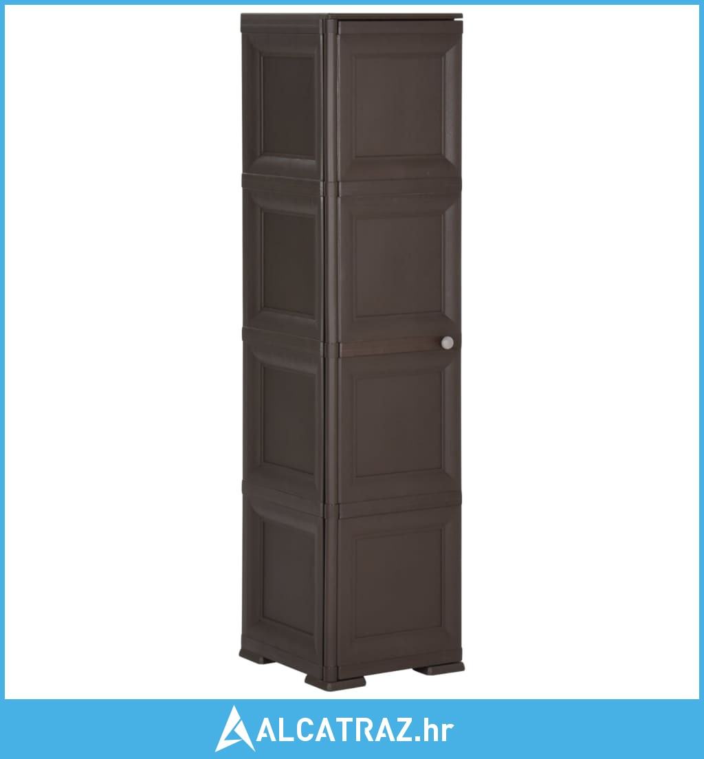Plastični ormarić 40 x 43 x 164 cm drveni dizajn smeđi - NOVO