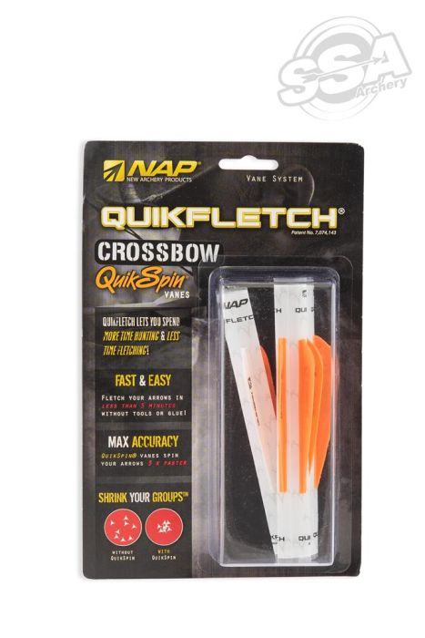 Lot De 6 Emplumes NAP Quickspin 3'' - Orange/Blanc - Tir à L'arc