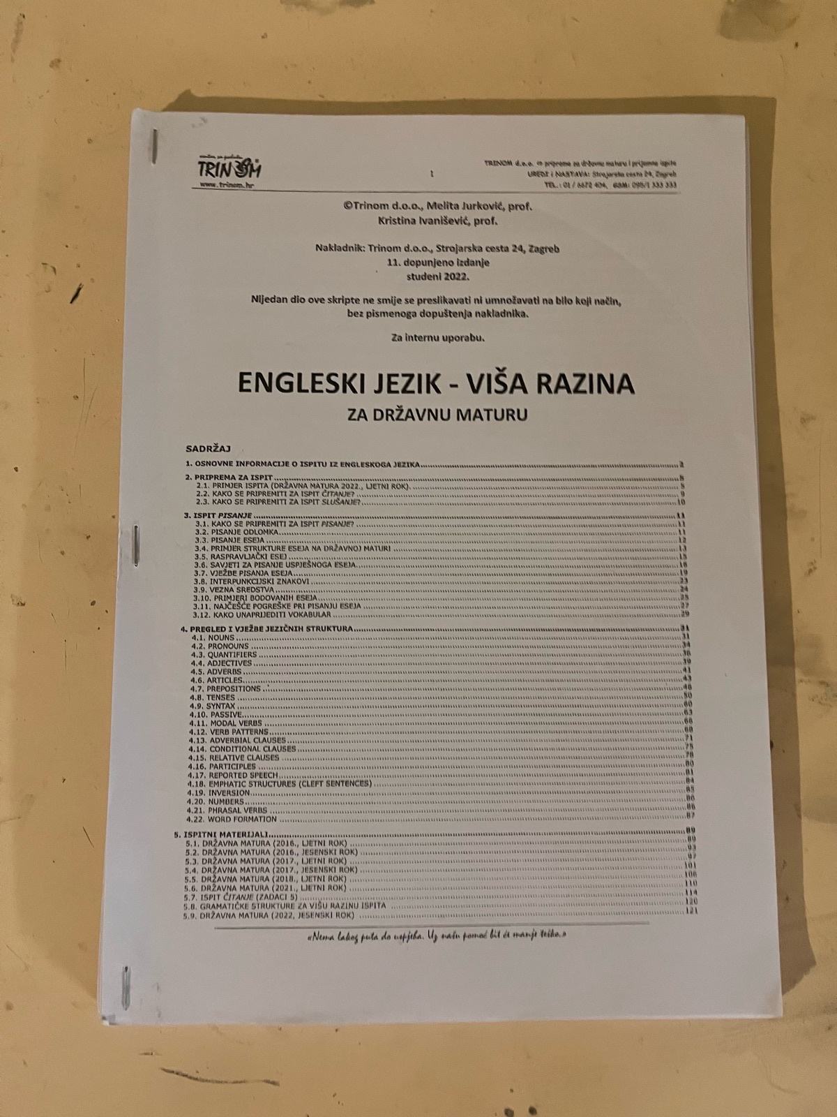Ama Razina Skripta za Engleski jezik na državnoj maturi- viša razina