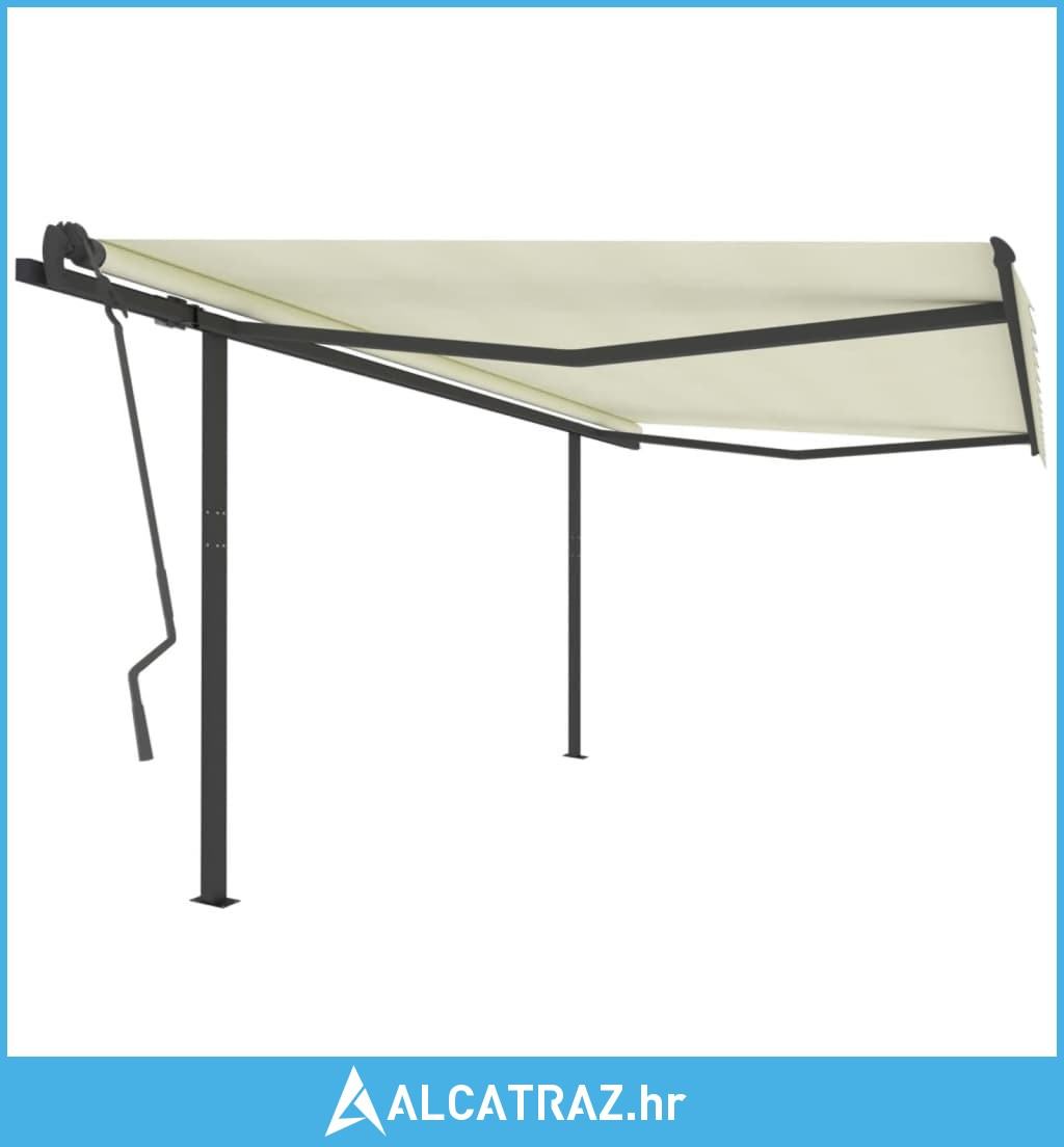 Automatska Tenda Na Uvla enje Sa Stupovima 4 X 3 5 M Krem NOVO Automatska tenda na uvla enje sa stupovima 4 x 3 5 m krem novo