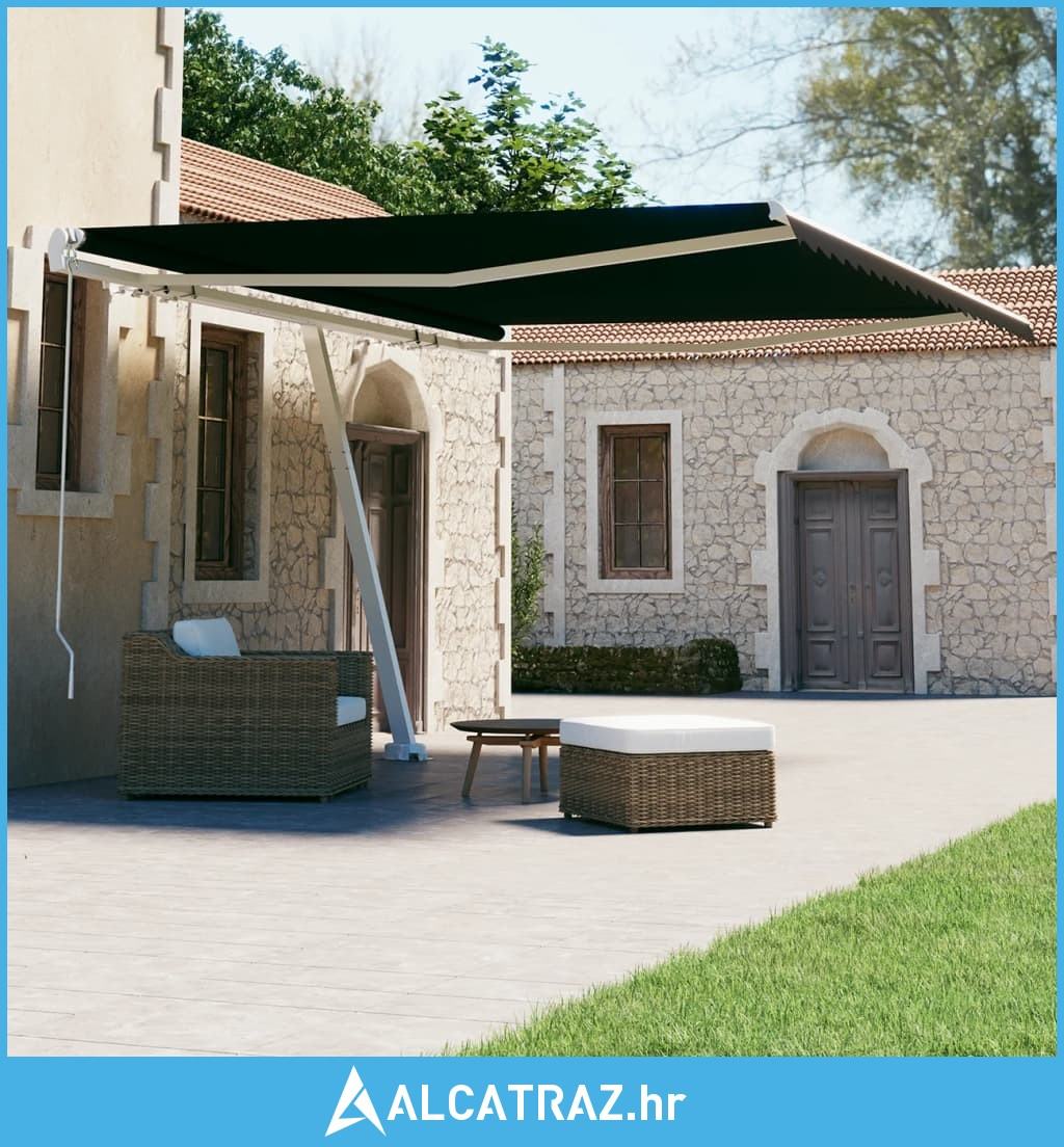 Samostojeća tenda na ručno uvlačenje 450 x 300 cm antracit - NOVO