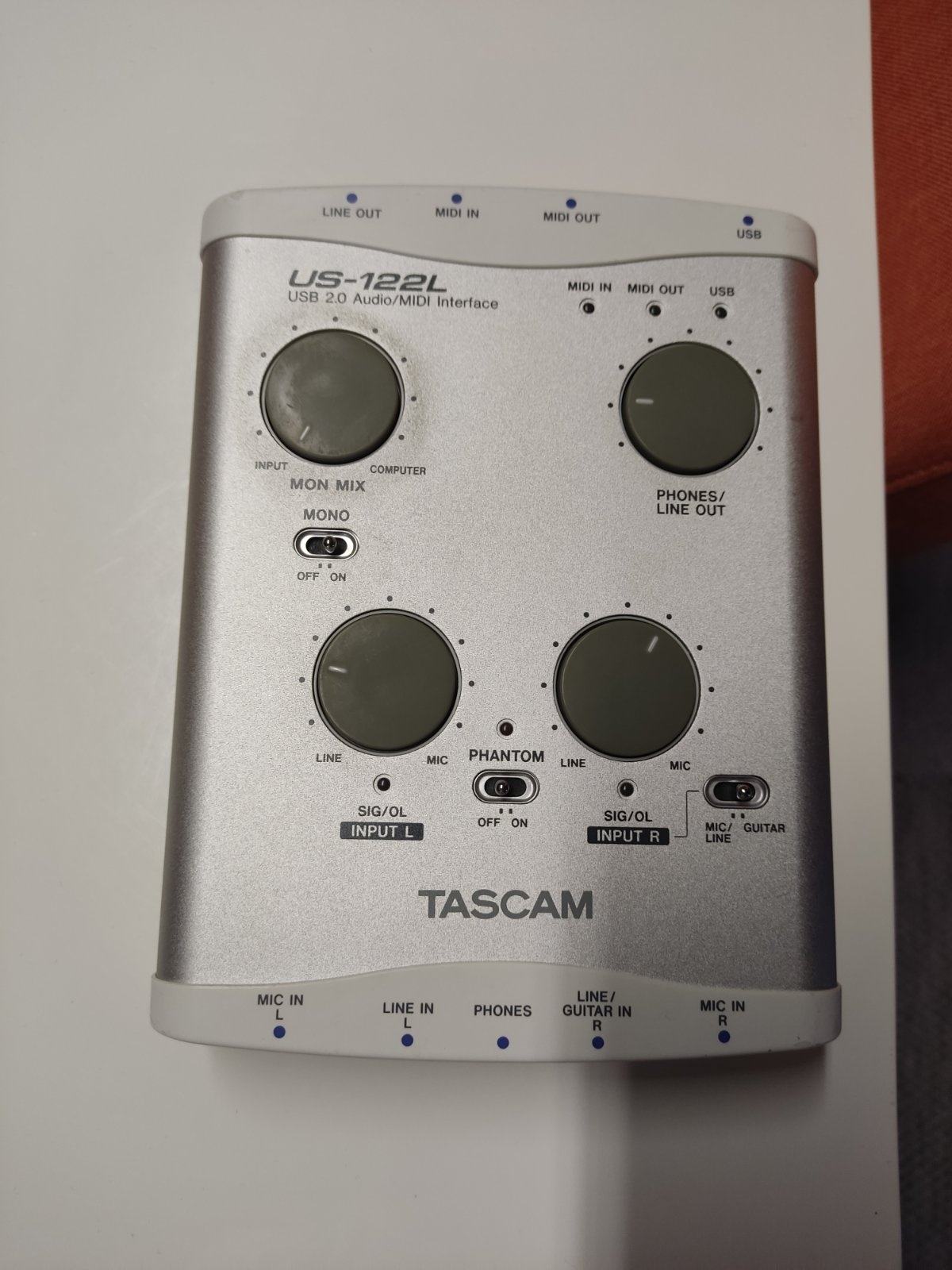 Interface Audio/MIDI TASCAM US-122L – USB, Avec Manuels & Logiciels (Ouvert/Neuf)