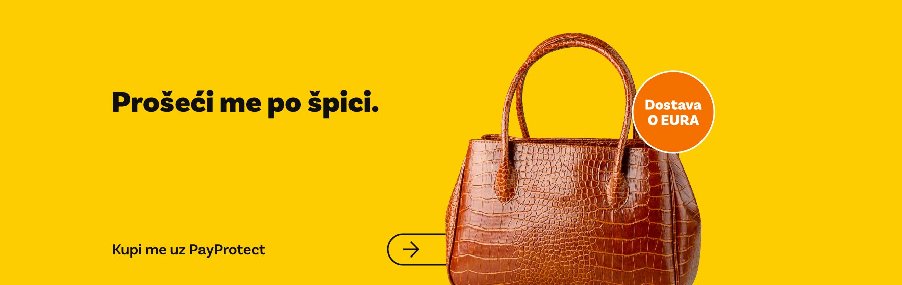 Njuskalo torba na zutoj pozadini